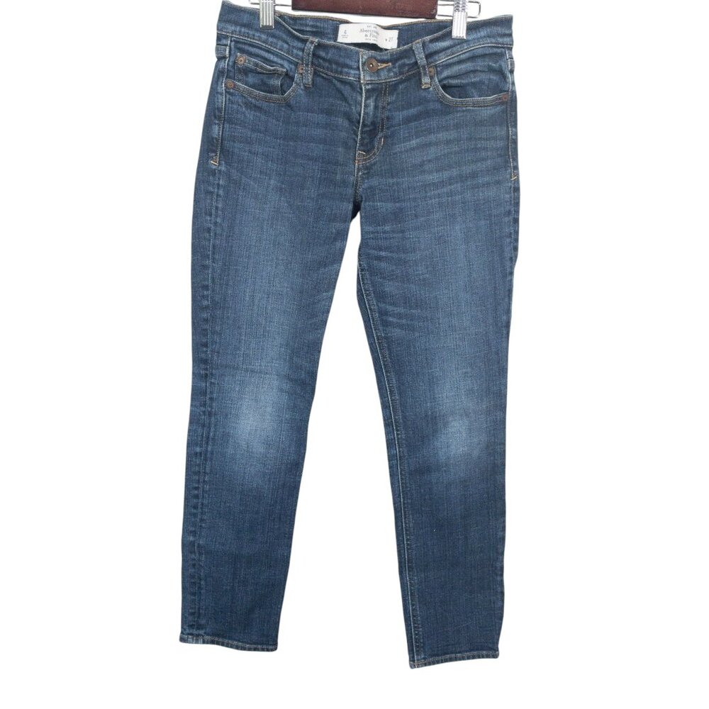 Bundle of Abercrombie Denim SZ 27 Light Wash and Dark Wash Jeans Skinny Leg Low - Picture 3 of 14